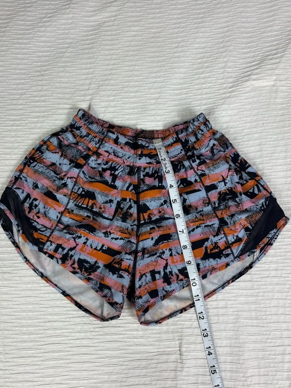 lululemon athletica Striped Athletic Shorts in Pink, Orange & Black